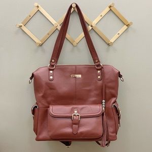 Lily Jade Brand New Meggan Diaper Bag Brandy & Gold